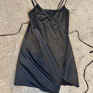 Zara Black Wrap Mini Dress medium